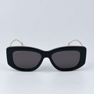 Gucci Women BRAND NEW Sunglasses Black Gold Grey Butterfly GG1566S 001